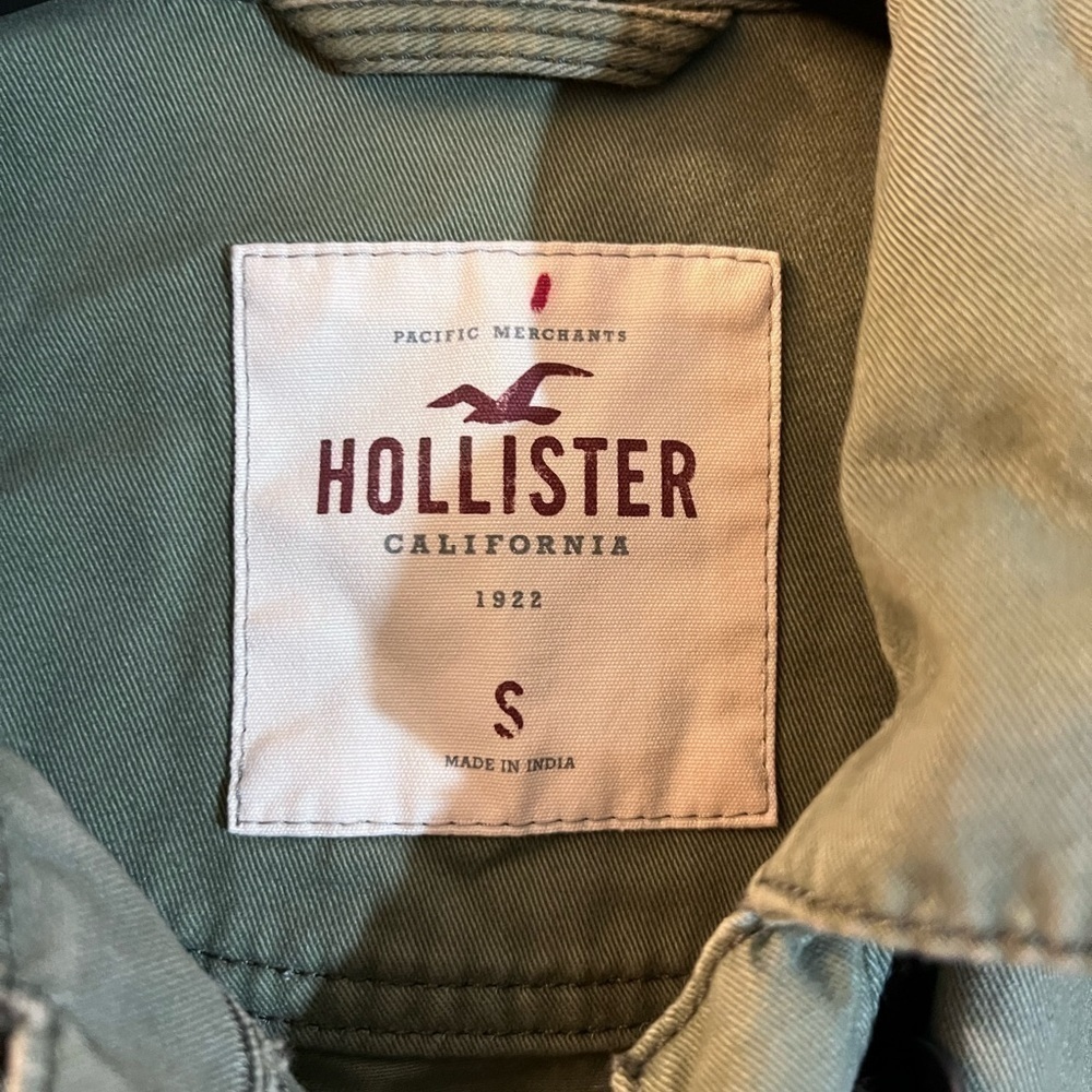 hollister Olive Military Patch Shirt Jacket Small - Picture 4 of 4